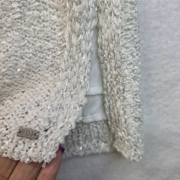 FDJ French Dressing Sequined Tunic XXL White Sparkle NYE Dainty Fairy y2k New - Picture 2 of 12